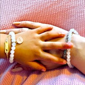 Mommy and me white jade bracelet matching zodiac